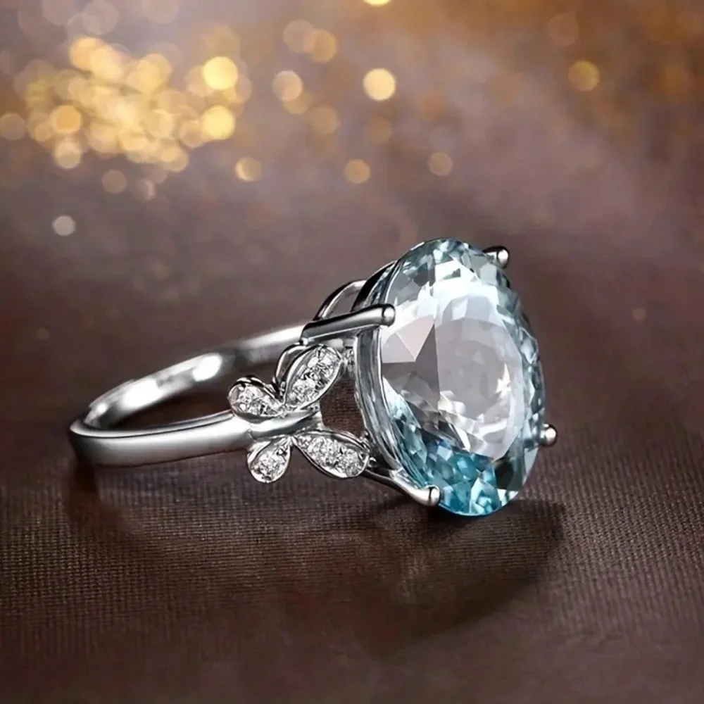 NATURAL AQUAMARINE BUTTERFLY RING | 1 Size 5.75 left! - Picture 4 of 8